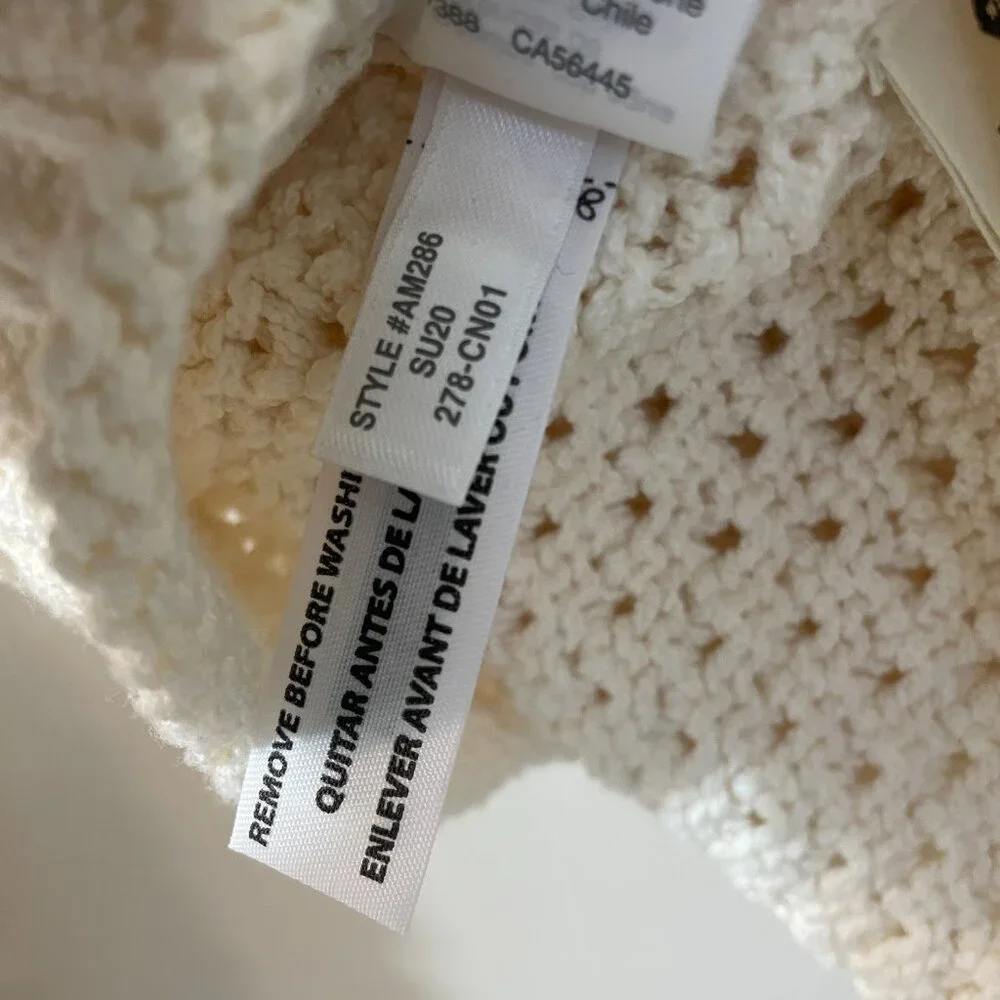 Madewell Pullover Sweater Open Stitch Austen in Cream Cotton Blend size XXS - Picture 3 of 8